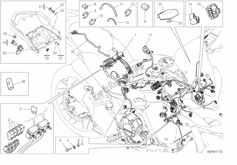 Tutte le parti per il Cablaggio Elettrico del Ducati Multistrada 1260 Enduro 2019